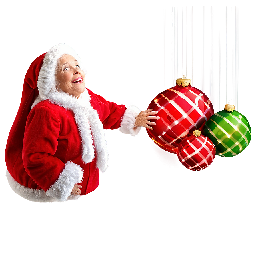 Joyful Mrs Claus Decoration Png Sxg PNG Image