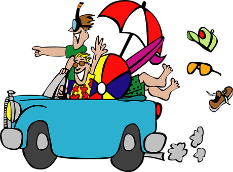 Joyful Roadtrip Adventure PNG Image