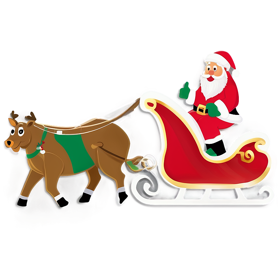 Joyful Santa Sleigh Png Ngr83 PNG Image