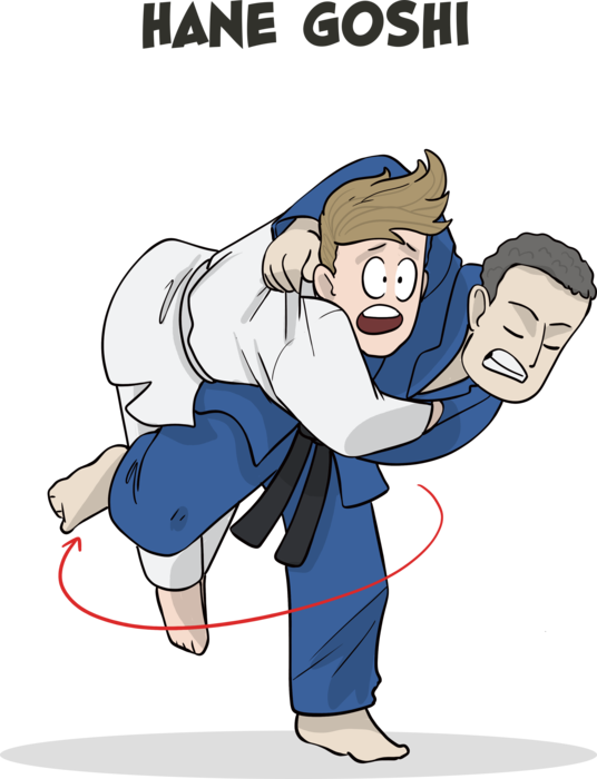 Judo Hane Goshi Throw Illustration PNG Image