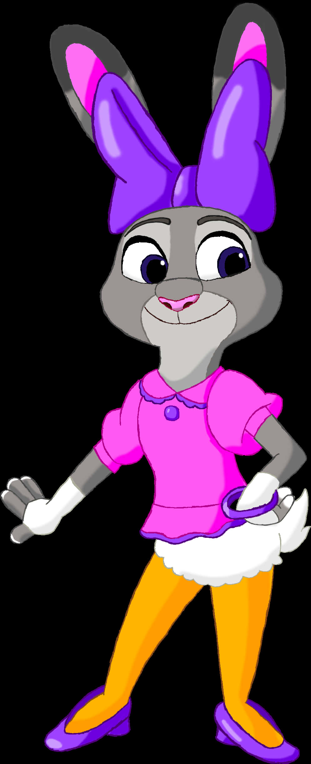 Judy Hopps Cartoon Character Outfit PNG Image