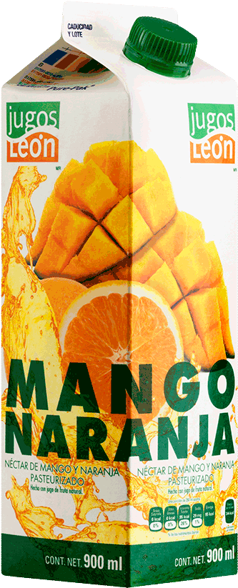 Jugos Leon Mango Naranja Juice Carton900ml PNG Image