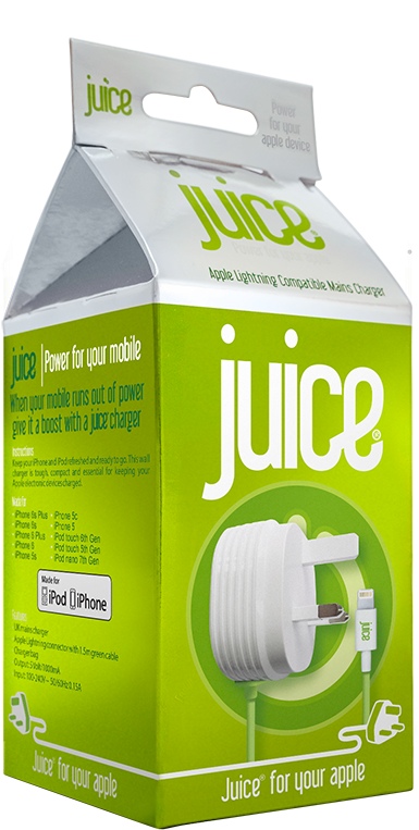 Juice Mobile Charger Packaging PNG Image