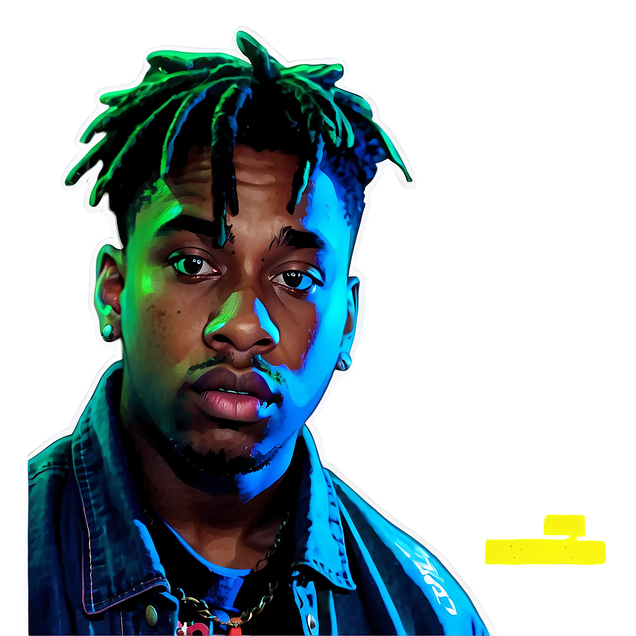 Juice Wrld Neon Glow Art Png 05212024 PNG Image