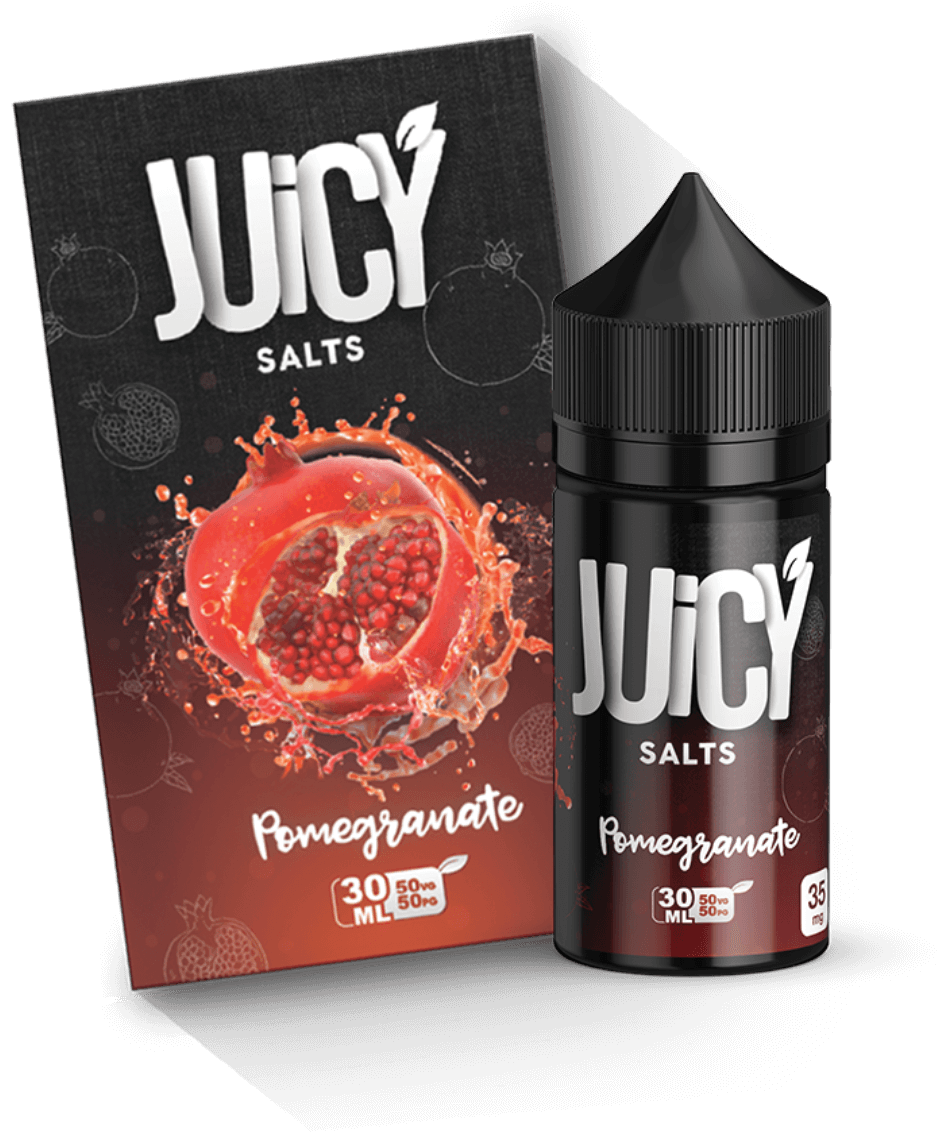 Juicy Salts Pomegranate Eliquid Packaging PNG Image