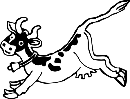 Jumping Cow Silhouette PNG Image