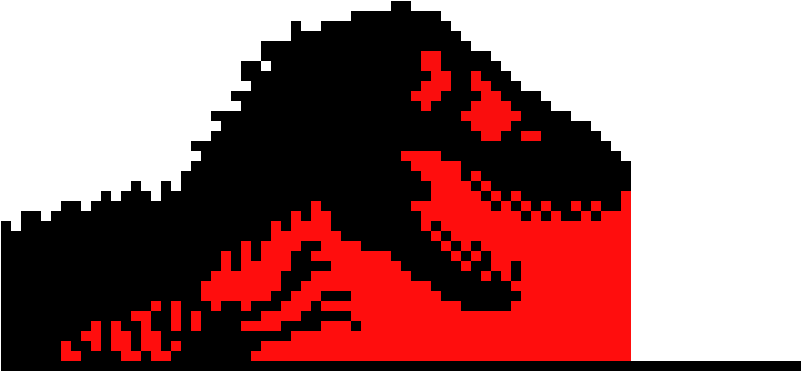 Jurassic Park Logo Pixel Art PNG Image