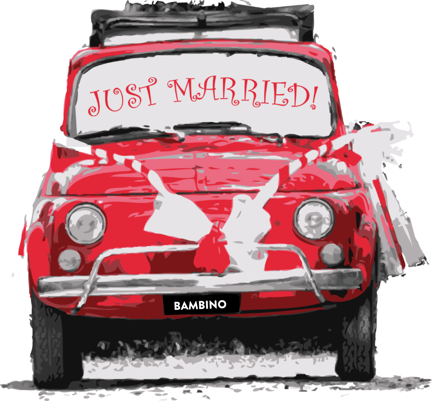 Just Married Car Celebration PNG Image