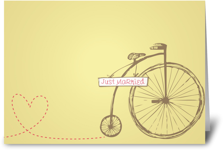 Just Married Vintage Bicycle PNG Image