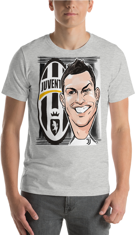 Juventus Fan T Shirtwith Cartoon Character PNG Image