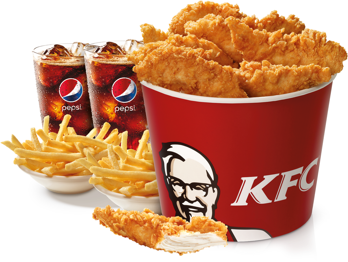 K F C Meal Bucket Fries Pepsi PNG Image