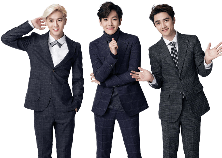 K Pop Trioin Suits PNG Image