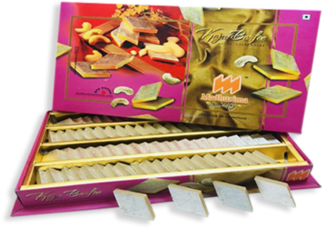 Kaju Katli Indian Sweet Box PNG Image