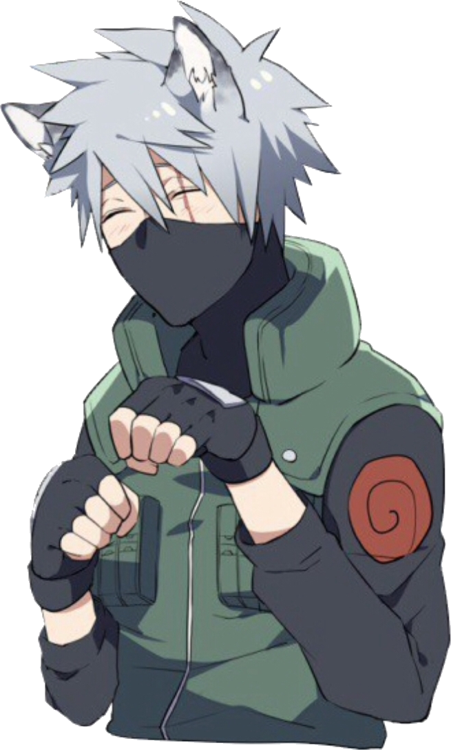 Kakashi Hatake Smiling Anime Character PNG Image