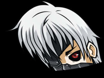 Kaneki Ken Half Ghoul Mask Artwork PNG Image