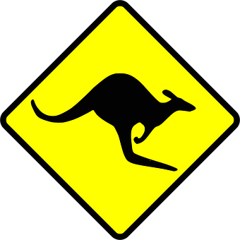 Kangaroo Road Sign Warning PNG Image