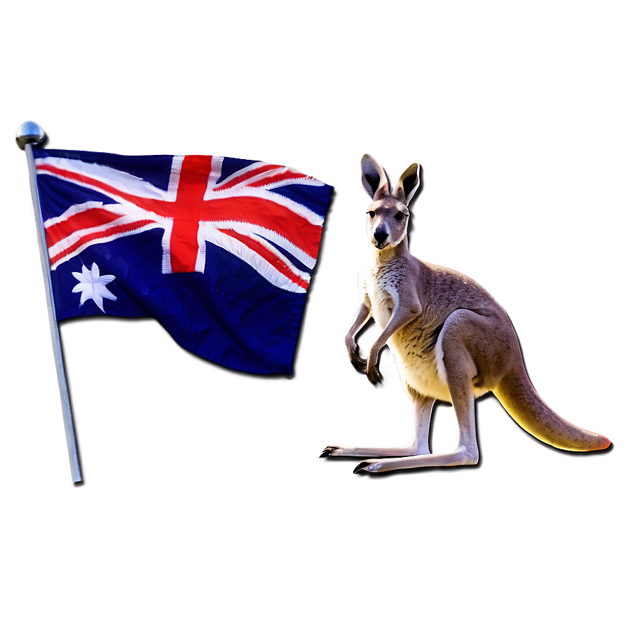 Kangaroo With Australian Flag Png 34 PNG Image