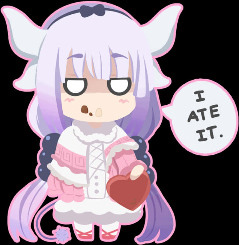 Kanna Dragon Mischief Cute Anime Character PNG Image