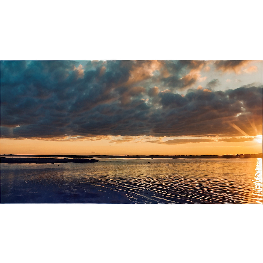 Kansas Beautiful Lakeside Sunset Png Cmf39 PNG Image