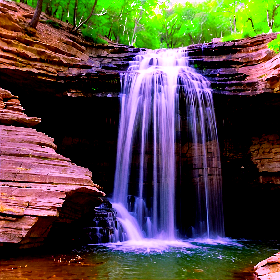 Kansas Waterfall In Flint Hills Png Dof3 PNG Image