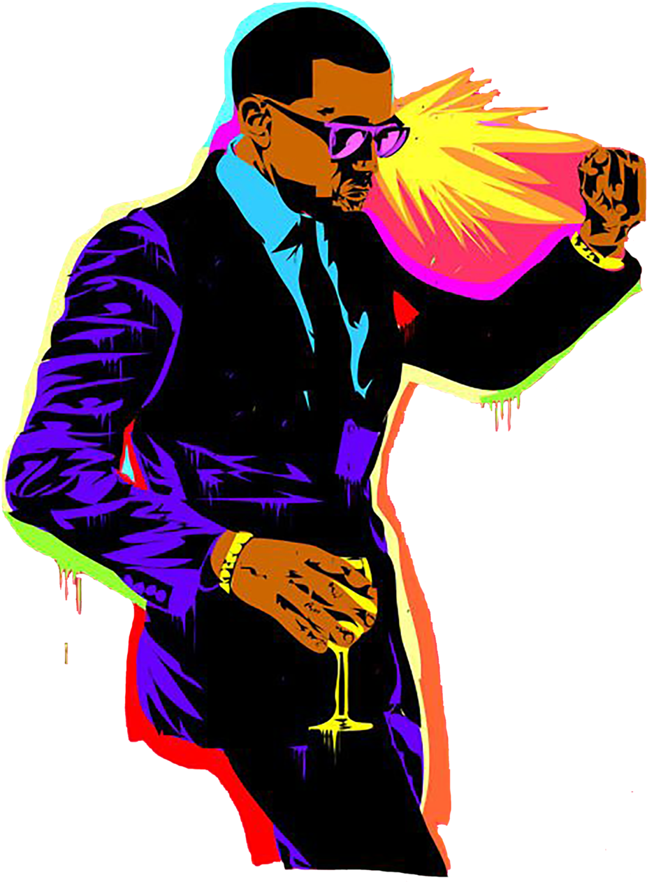 Kanye West Pop Art Flame PNG Image