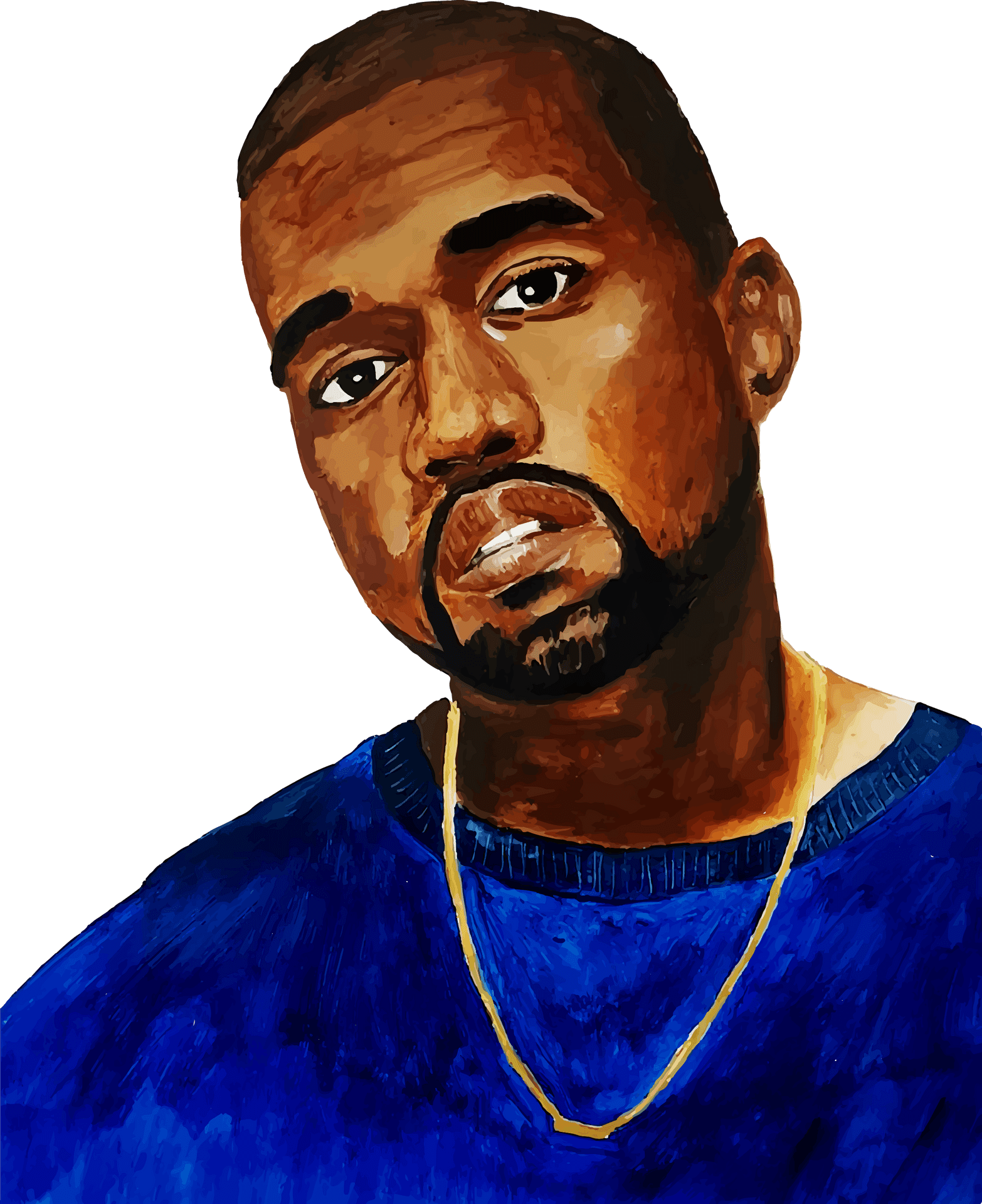 Kanye West Portrait Painting PNG Image