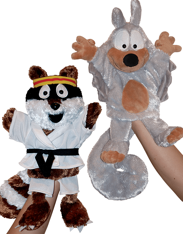 Karate Squirreland Friend Puppets PNG Image