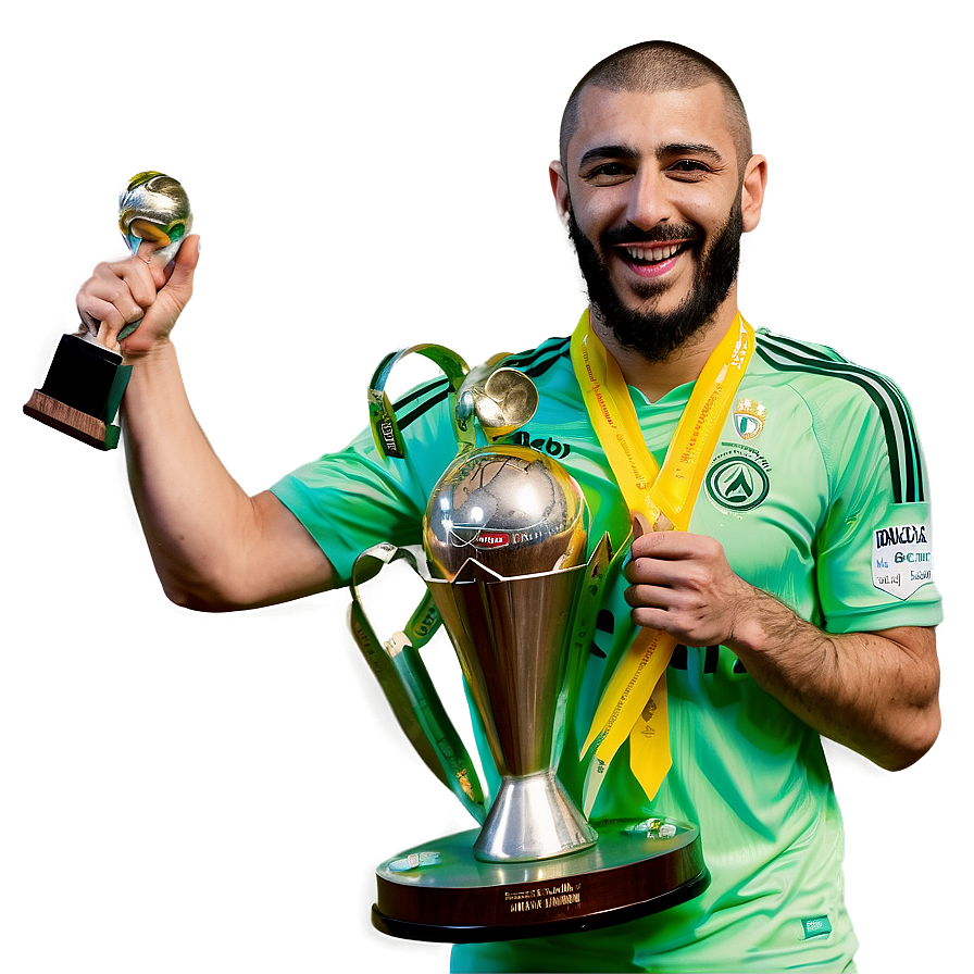 Karim Benzema Trophy Lift Png 06212024 PNG Image