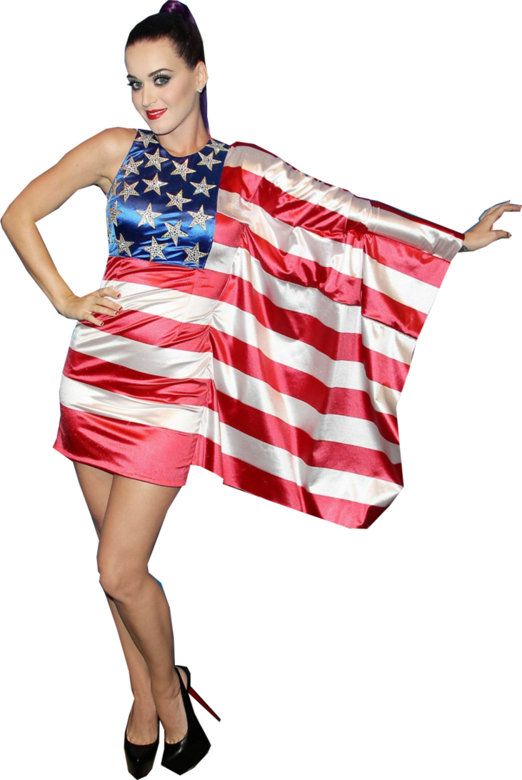 Katy Perry American Flag Dress PNG Image