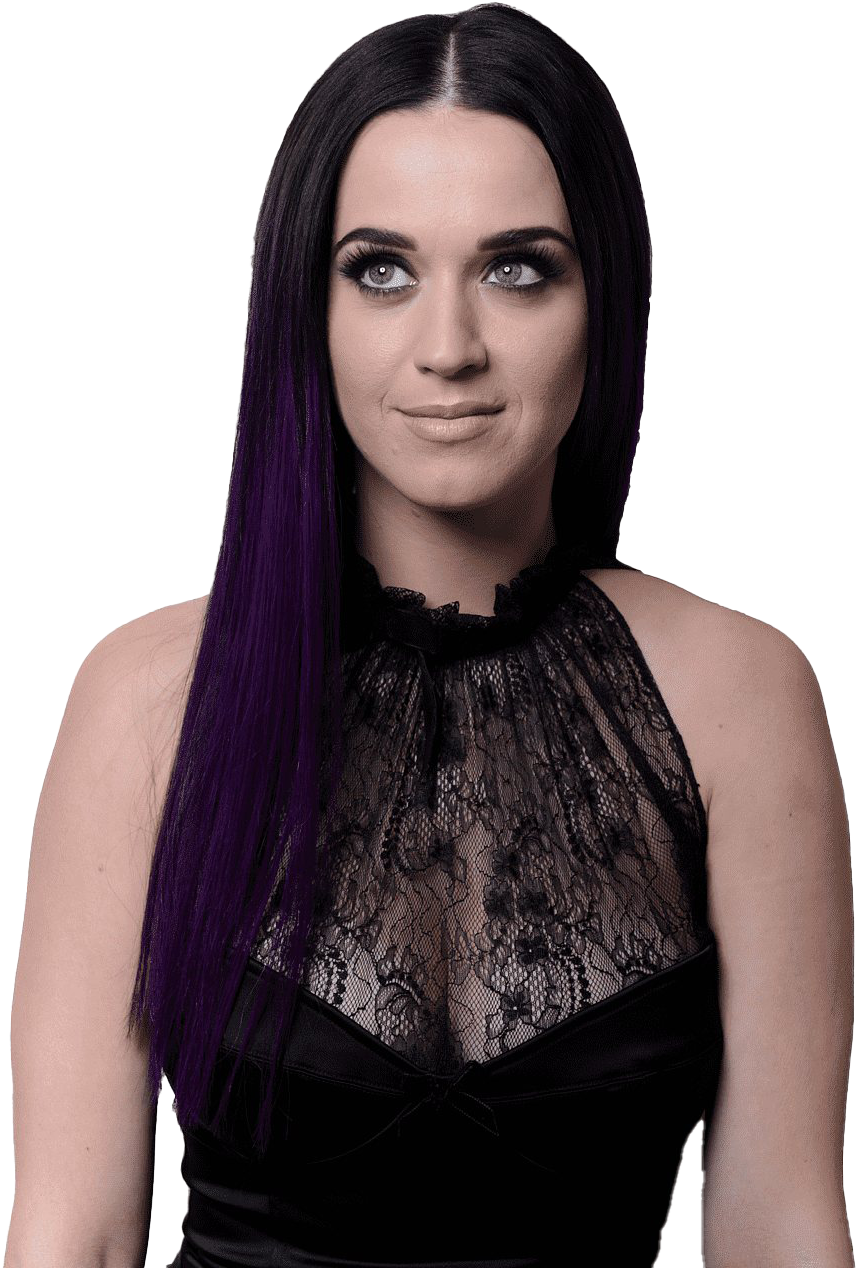 Katy Perry Black Lace Dress PNG Image