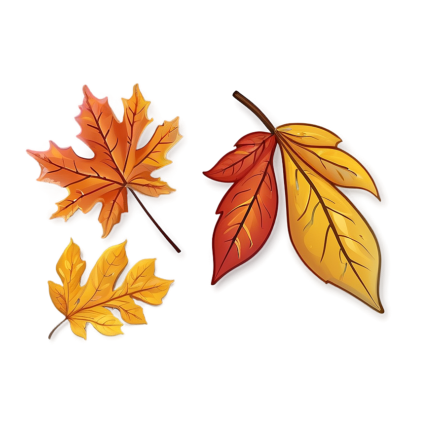 Kawaii Autumn Leaves Png Ran12 PNG Image