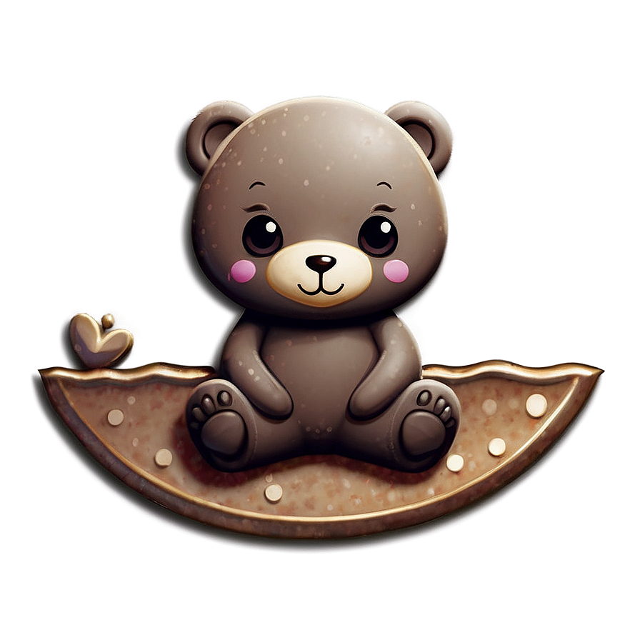 Kawaii Bear And Moon Png 80 PNG Image