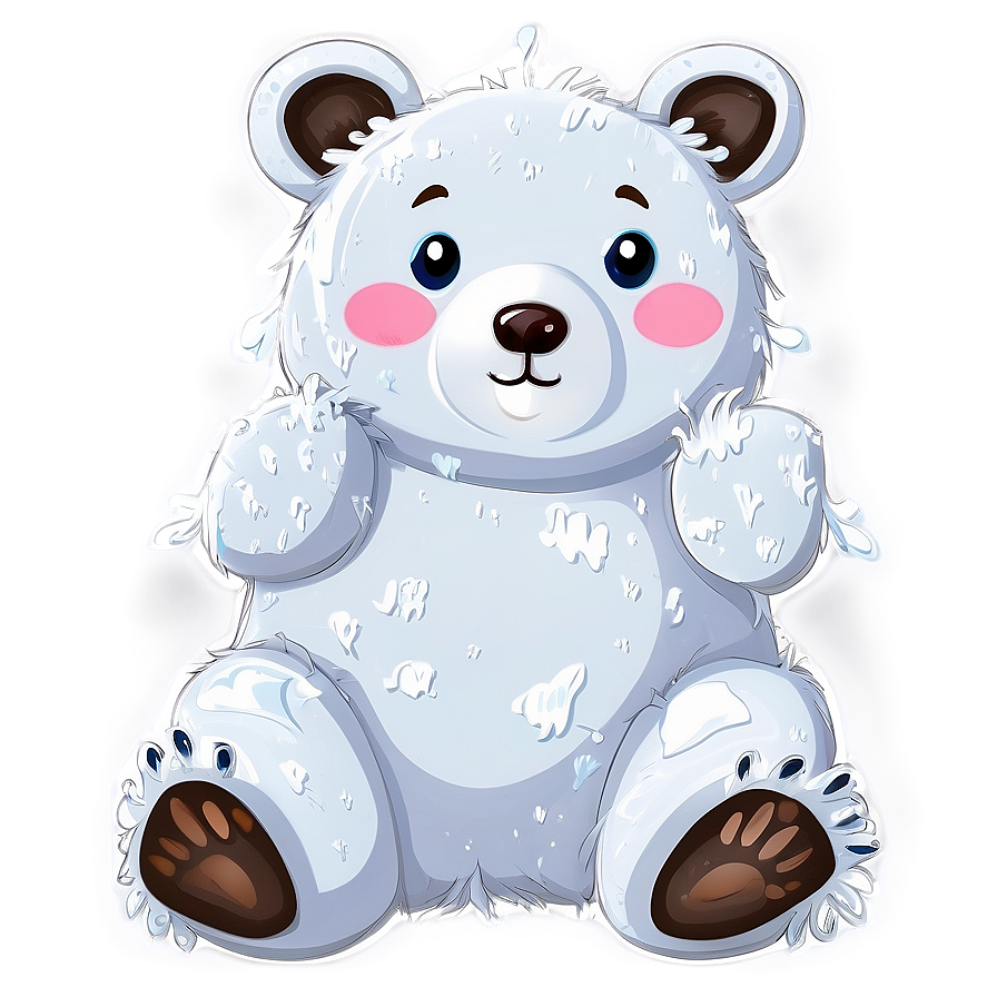 Kawaii Bear In Snow Png Tpe PNG Image