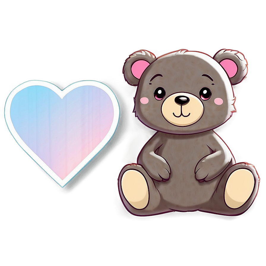 Kawaii Bear With Heart Png 06292024 PNG Image