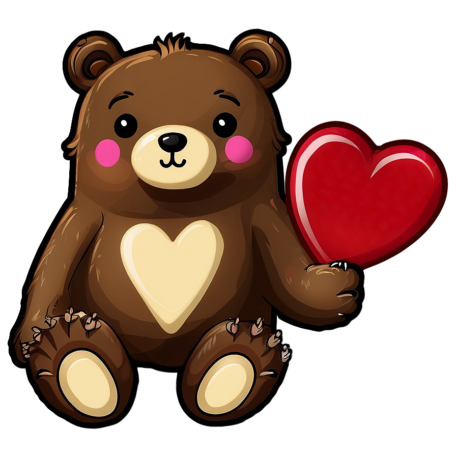 Kawaii Bear With Heart Png 42 PNG Image