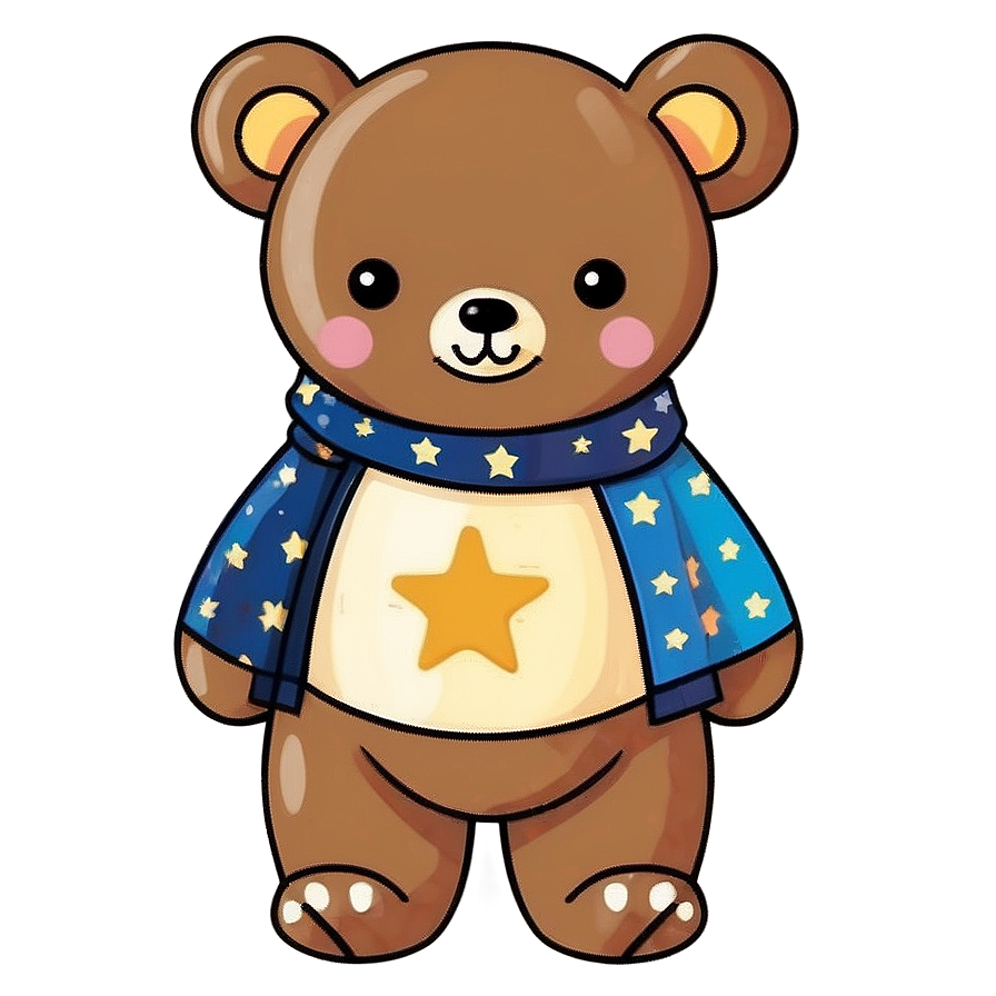 Kawaii Bear With Stars Png 86 PNG Image