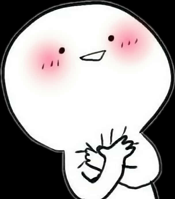 Kawaii Blush Cartoon Character PNG Image