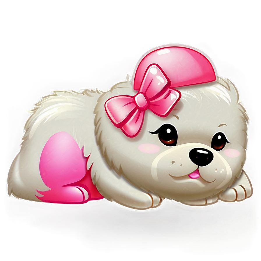 Kawaii Dog With A Bow Png 35 PNG Image