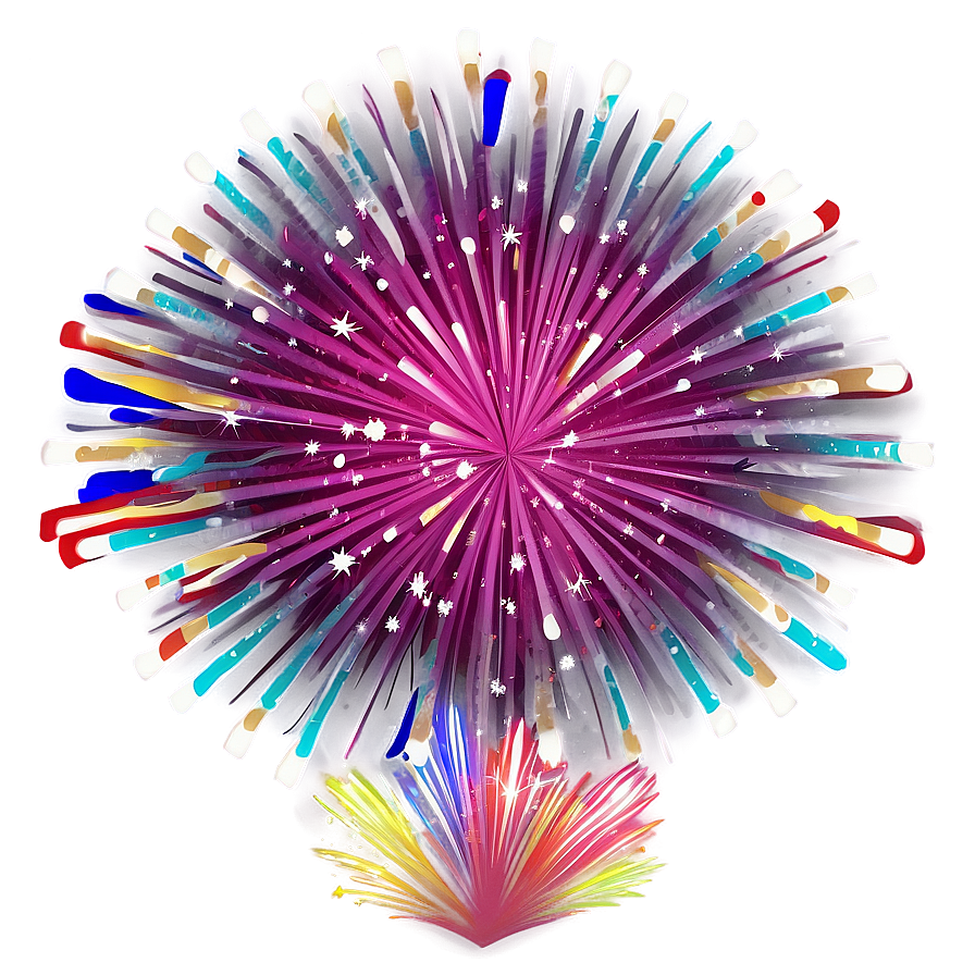 Kawaii Fireworks Display Png Eax3 PNG Image