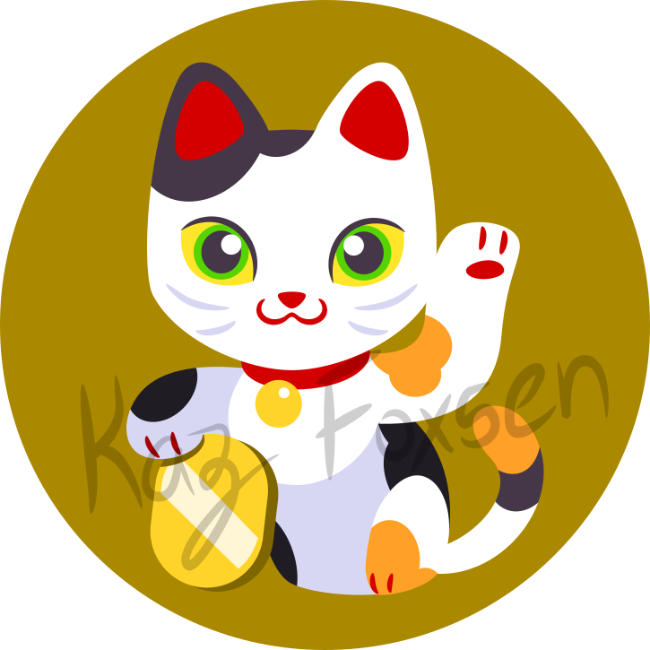 Kawaii Lucky Cat Illustration PNG Image