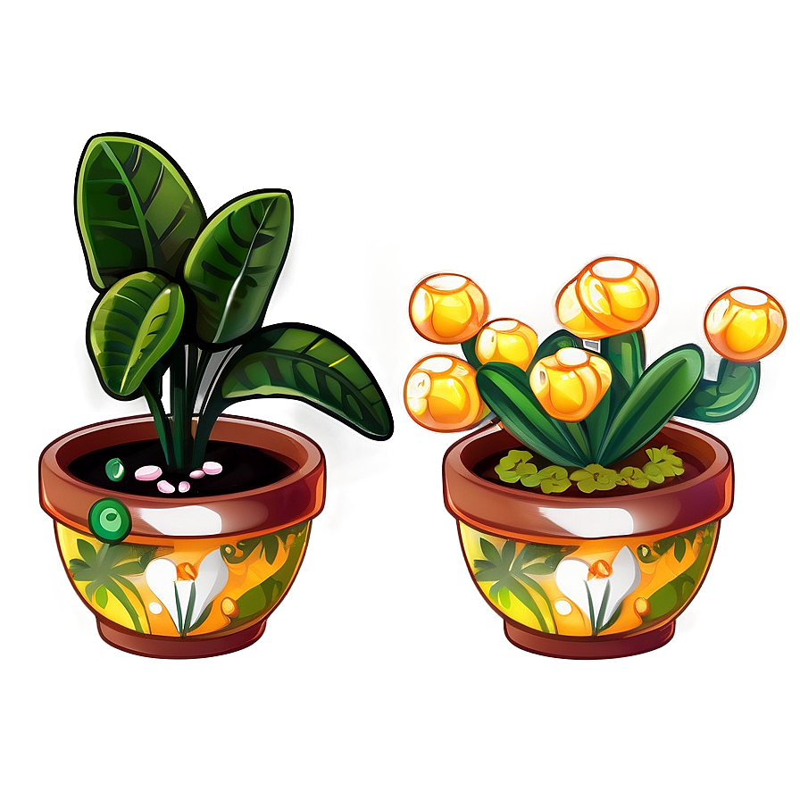 Kawaii Potted Plants Png Nsk PNG Image