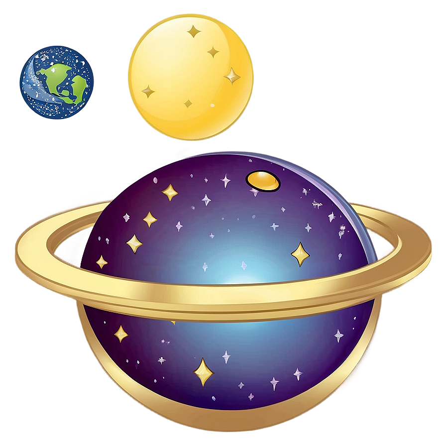 Kawaii Space Planets Png Rxk78 PNG Image