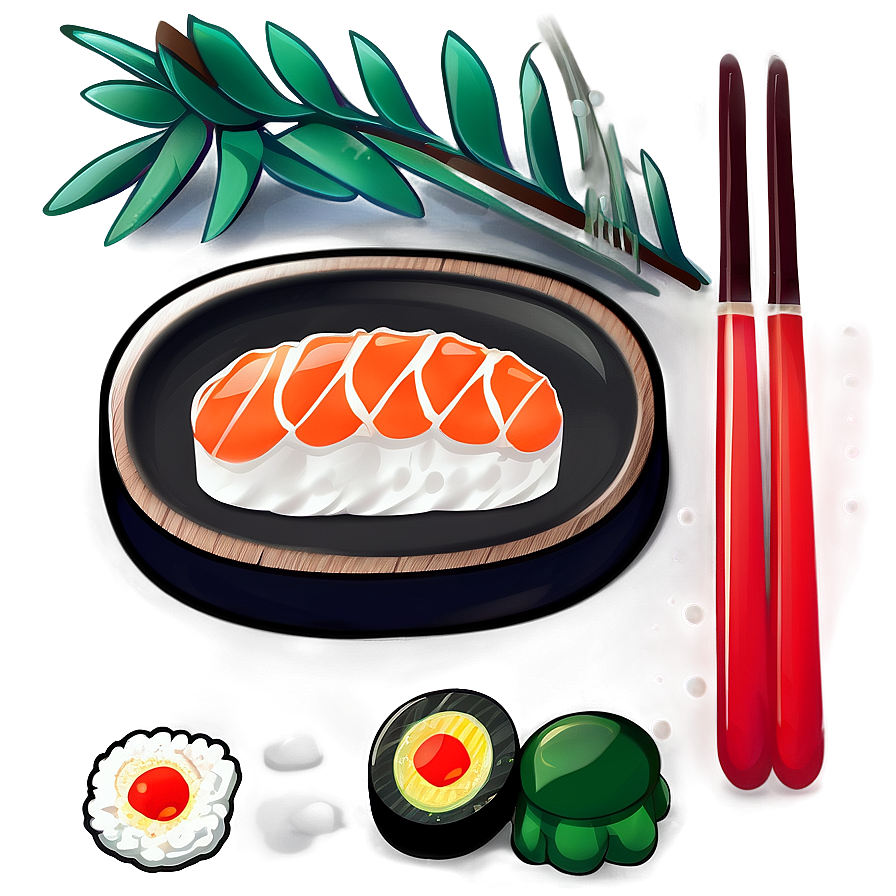 Kawaii Sushi Set Png Gml4 PNG Image