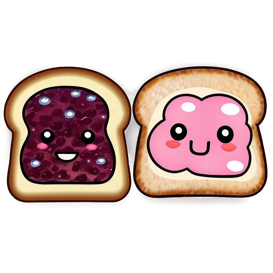 Kawaii Toast And Jam Png Bxc PNG Image