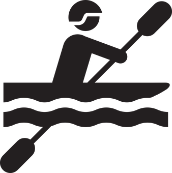 Kayaking Silhouette Icon PNG Image