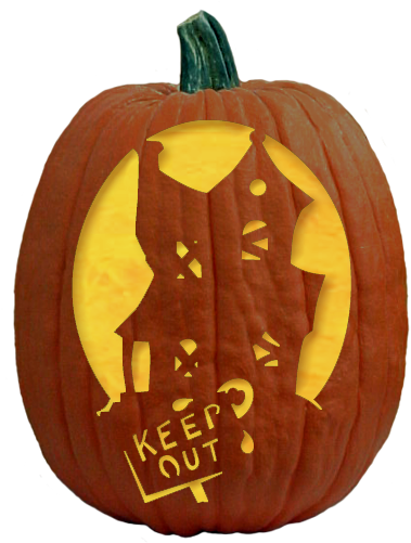 Keep Out Halloween Pumpkin Carving PNG Image