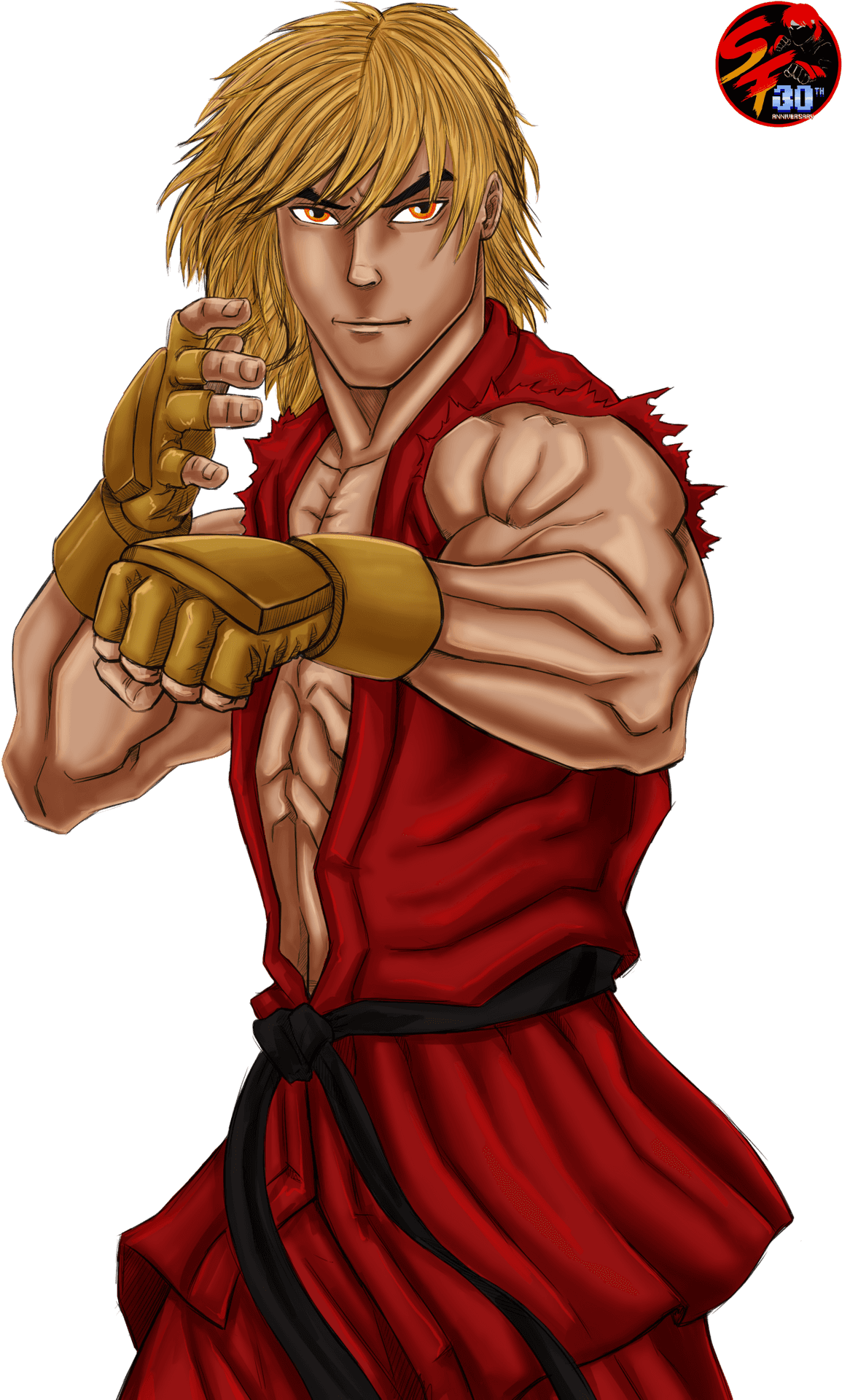 Ken Masters Street Fighter Ready Pose PNG Image