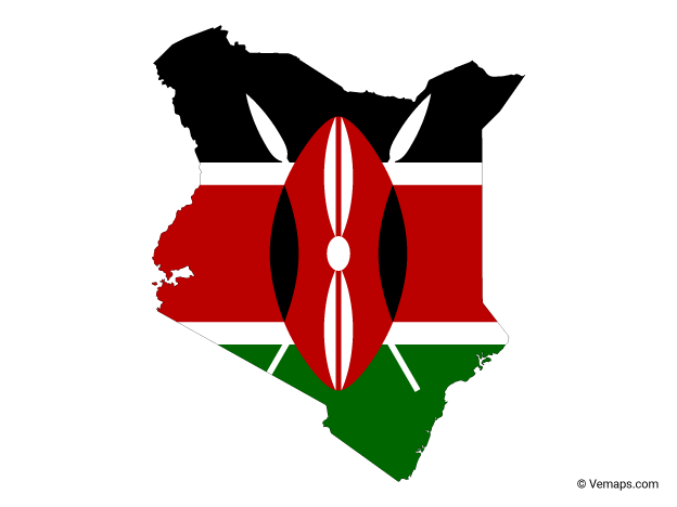 Kenya Mapand Flag Overlay PNG Image