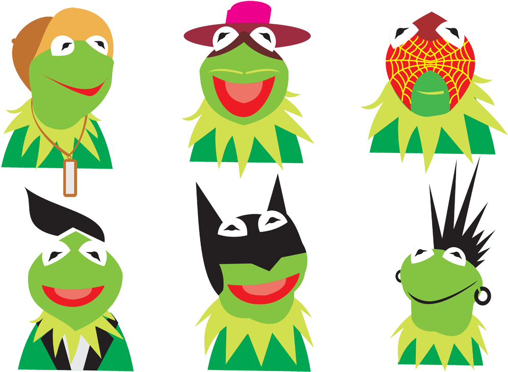 Kermit Multiple Personas Vector Art PNG Image