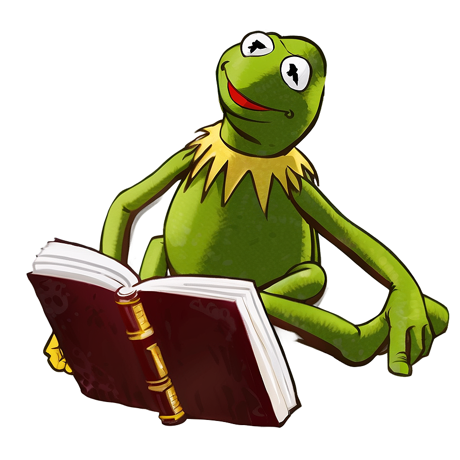 Kermit Reading Book Png 05232024 PNG Image